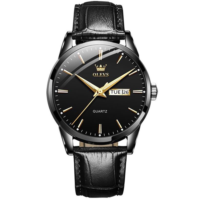 Relógio de Luxo Masculino Europeu Original OLEVS com Pulseira de Couro - LORD