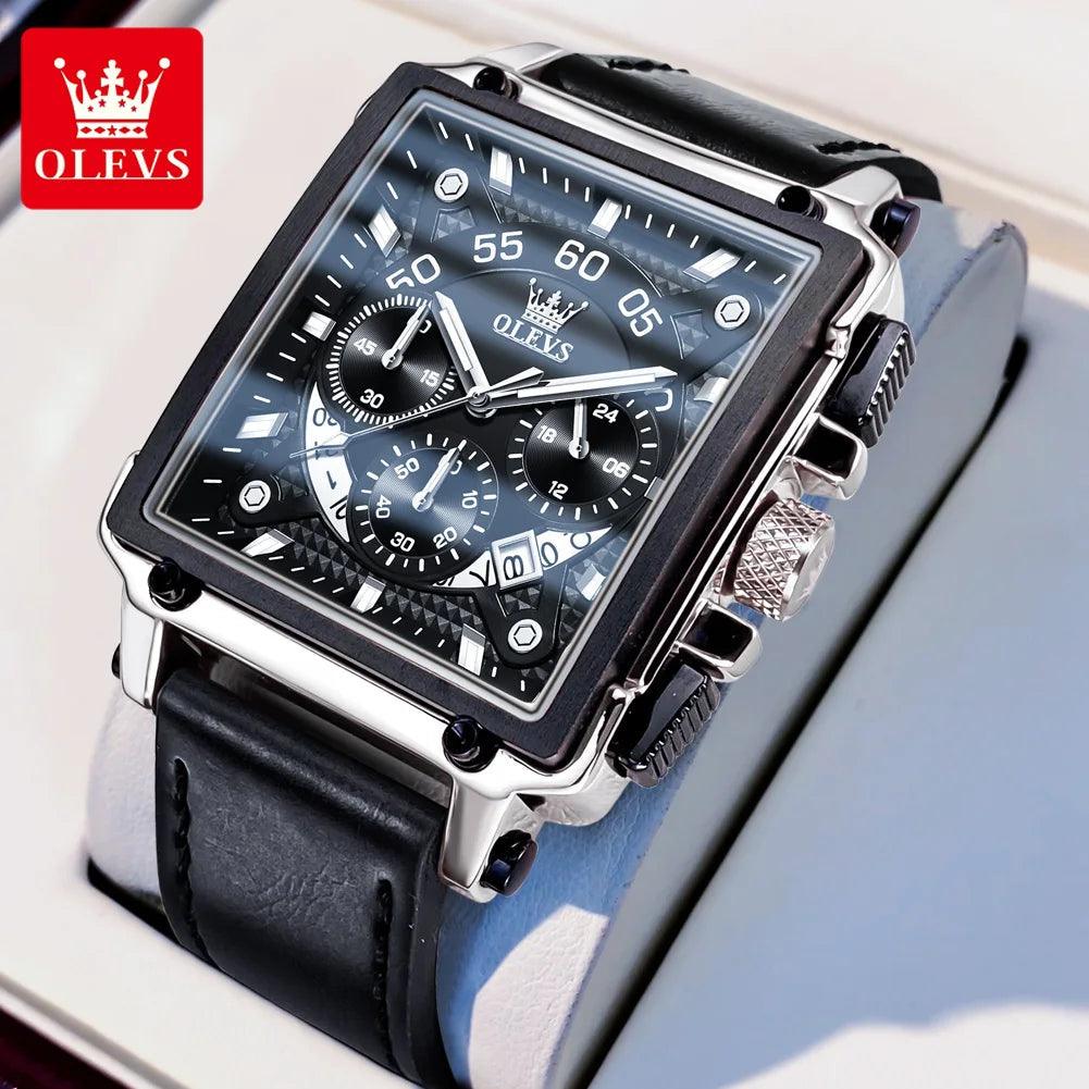 OLEVS Relógio de Luxo Masculino Luminoso Quadrado - LORD